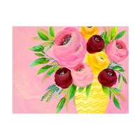 Regina Moore 'Pink Garden Flowers II' vászon művészet