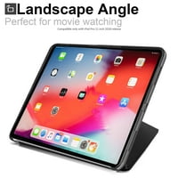 iPad Pro Case - Dual Origami sorozat - Lásd a gondolat hátát és a vízszintes és a függőleges kijelzőt - fekete