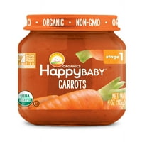 Boldog baba egyértelműen kialakított organikus színpadi sárgarépa edények, 4oz, csomag