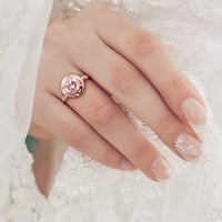Miabella női 1- karátos morgait és karátos gyémánt 10KT rózsa arany halo gyűrű