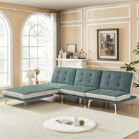 Aukfa moduláris szekcionális kanapé-kabrió alvó kanapé queen ágy- nappali bútorkészlet- 110 w-zöld
