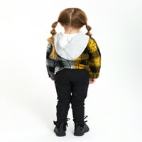 Wonder Nation baba és kisgyermek lányok flanel felső és moto nadrágos ruhák, 2-darab, hónapok-5T