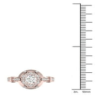 3 4ct TDW Diamond 14K rózsa arany virágcsökkentő gyűrű