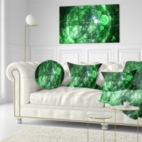 Designart Green Fractal Bubbles bolygó - Absztrakt dobás párna - 12x20