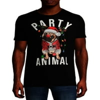 Party Pug Holiday férfi és nagy férfi grafikus póló