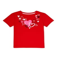 A lányok Valentin-napi szíve grafikus póló, 4-18.