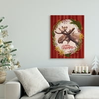 A Stupell Indperries Merry Chris-Moose Holiday koszorú Rtic Animal Pun Canvas Wall Art, 30, Design by Zirk Design