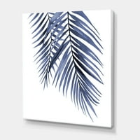 Absztrakt kék pálma levelek trópusi ágak festmény vászon művészeti nyomtatás