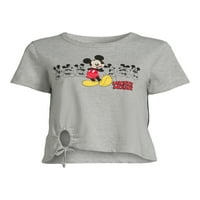 Mickey Mouse Női Juniorok Ruched O-gyűrű kivágott grafikus póló