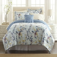 Modern szálak reverzibilis ágy egy zsákban, kék virágos, Lucia, királynő