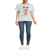 Mickey Mouse női juniorok szüreti mosás grafikus póló