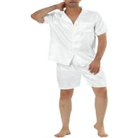 Egyedi olcsó férfi nyári szatén pizsama rövid ujjú éjszakai ruházat