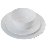 A Trendables műanyag étkészletek - mindegyikből tartalmazzák: vacsora tányérok, előétel tányérok és leves tálak - Fehér Design
