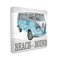 Stupell Beach Bound nyári nyaralás Van tájfestés Galéria csomagolt vászon nyomtatott fali művészet