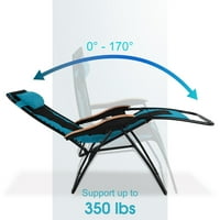 Studio XL túlméretezett párnázott nulla gravitációs szék összecsukható társalgó ülőhelyek kupatartóval, Aqua