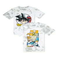 Dragon Ball Z Goku Boys grafikus nyakkendő póló, 2-csomag, 4-18 méretű