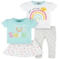 Gerber Baby & Toddler lány ingek, Skort & Pants ruhák, 4 részes