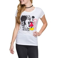 Juniors absztrakt Mickey Mouse rövid ujjú grafikus póló