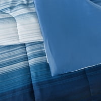 Alaptárs kék csík ágy egy táskában lévő kényelmes lepedőkkel, király