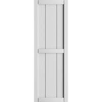 Ekena Millwork 3 4 W 78 H True Fit PVC, két tábla keretes tábla-N-Batten redőnyök, fehér