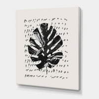 Designart 'Minimális trópusi pálmalevél grunge textúrán' trópusi vászon fali művészet nyomtatás