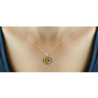 JewelersClub Ezüst nyaklánc nők számára - Szilárd nyaklánc nőknek 14K aranyozott ezüst - Whisky nyaklánc középpont, fekete -fehér