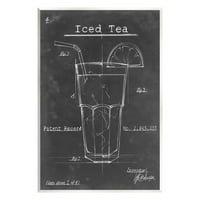 Stupell Industries jeges tea szabadalmi diagram italok grafikus művészet, keret nélküli művészet nyomtatott fali művészet, tervezés: