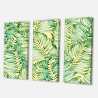 Designart 'Monstera trópusi zöld levelei' trópusi vászon fali művészet nyomtatás