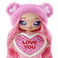 Na Na Na meglepetés Gisele Goodheart-rózsaszín mackó ihlette 7.5 divat baba rózsaszín haj, szív alakú ruha és ecset, nagy Valentin-napi