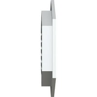 Ekena Millwork 36 W 36 H függőleges csúcsos gable szellőzőnyílás: Funkcionális, PVC Gable Vent W 1 4 lapos burkolat keret