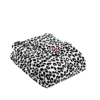 Betsey Johnson Betseys Leopard Ultra puha plüss iker takaró