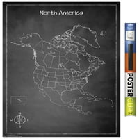 Kréta Térkép-Észak-Amerika Fali Poszter, 22.375 34