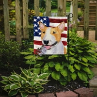 Amerikai zászló Bull Terrier kerti zászlóval