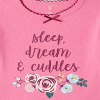 Cutie pite álmodozók kislány és kisgyermek lány hosszú ujjú, fitt pamut pizsama szett, 4 darab