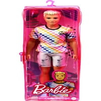 Barbie Ken Fashionistas baba Surf-ihlette kockás ing, faragott szőke haj