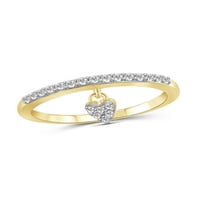 JewelersClub gyémántgyűrűk nőknek - karátfehér gyémánt gyűrű ékszerek - 14K aranyozott ezüst zenekarok - - Ring By JewelersClub