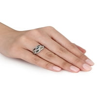 Tangelo Carat T.W. Többszínű gyémántok ezüst szövő gyűrű