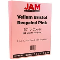 Papír & boríték Vellum Bristol 67lb karton, 8. 11, Rózsaszín, Ream