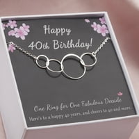 Anavia 40. születésnapi ajándék neki, negyvenedik születésnapi ajándék női barátnak, sterling ezüst boldog 40. születésnapi ajándékkártya
