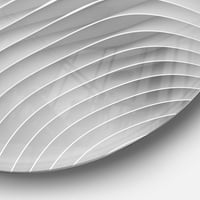 Designart 'Fractal Bulgy White 3D hullámok' Absztrakt körfém fali művészet