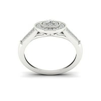 1 2Ct TDW Diamond 10K Fehér Arany Ovális Shape Halo Ring