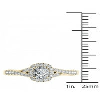 Imperial 5 8ct tdw gyémánt 14k sárga arany halo eljegyzési gyűrű