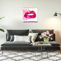 Wynwood Studio Fashion and Glam kortárs vászon művészet - rózsaszín divatos ajkak, fali művészet a nappali, a hálószoba és a