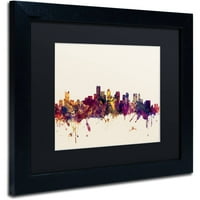 Védjegy Szépművészet Boston Massachusetts Skyline III Canvas Art készítette Michael Tombsett Black Matte, Fekete Frame