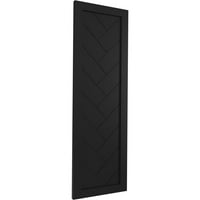 Ekena Millwork 12 W 80 H True Fit PVC Egyetlen Panel Heringbone Modern Style rögzített redőnyök, fekete