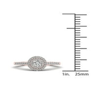 Carat T.W. Diamond 10KT rózsa arany dupla halo eljegyzési gyűrű