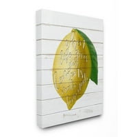 Stupell Home Dekor Citromos Limonádé Texturált Inspiráló Szótervezés Vászon Wall Art készítette Ann Bailey
