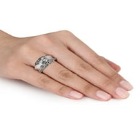Carat T.W. Gyémánt sterling ezüst kupola gyűrű