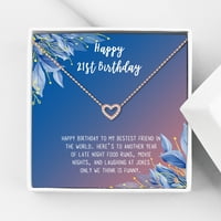 Anavia boldog 21. születésnapi ajándékok rozsdamentes acél divat nyaklánc születésnapi kártya ékszer ajándék neki, születésnapi