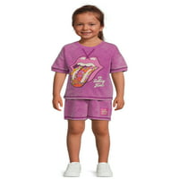 Rolling Stones kisgyermek lányok póló és rövidnadrág, 2 darab, méretek 12m-5T